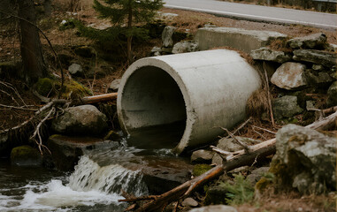 water flowing into the water