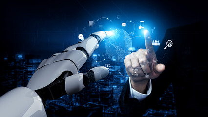 AI-assisted visualization of global communication network, showing data exchange, global connection, digital interaction, and communication network. Vouch