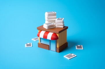 A store drowning in paperwork. Reducing bureaucracy for businesses. Simplifying work,...