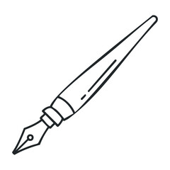 Obraz premium Elegant fountain pen icon with classic nib design for writing and calligraphy. Vector illustration