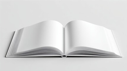 Fototapeta premium mockup template open book with clean blank pages on white background