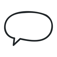 Naklejka premium Empty speech bubble icon with black outline on white background. Vector illustration