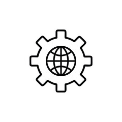 Obraz premium Minimal Globe and Earth Icon Global Network and Geography Concepts