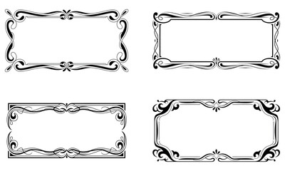Elegant retro decorative frames set with vintage ornate border for invitation and certificate design
