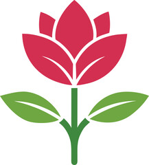 Flower icon in simple style isolated