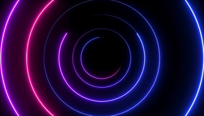 Neon circles concentric, vibrant colors