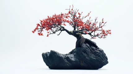 beautiful and majestic bonsai on white background -