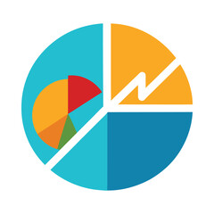 Investment portfolio diversification concept with financial growth elements isolated on white background