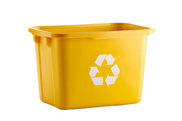 recycled plastic container isolated on a white background, in a simple style, with a transparent PNG