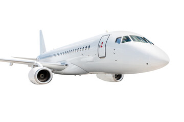 White passenger plane fly isolated