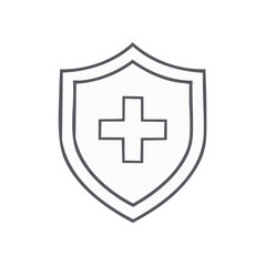Fototapeta premium Medical Shield Outline Icon Graphic, Health Protection Symbol Design