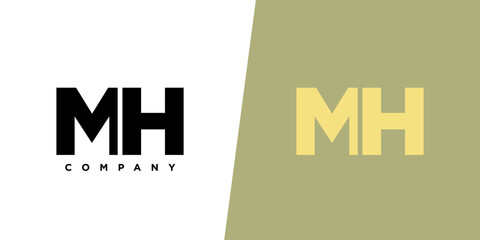 Letter M and H, MH logo design template. Minimal monogram initial based logotype.