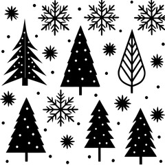 Obraz premium set of christmas trees
