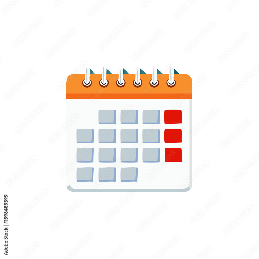 Poster wall calendar with marked dates vector graphic for scheduling events