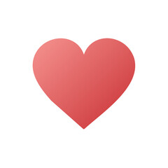 Obraz premium Red Heart Symbol with Subtle Gradient for Valentines Day and Love Themes, Isolated