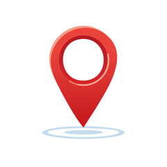 Red Map Pin Pointer Icon Pointing the Location on the Map for Web Design