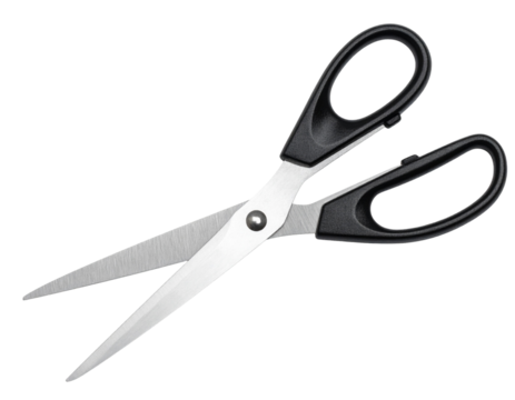 Professional Scissors with Precision Blades, Isolated on Transparent Background
