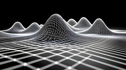 Abstract 3D Grid Wave Background Illustration