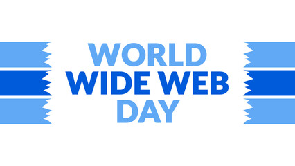 World Wide Web Day text with side lines on a White background. Which is observed every year in August to celebrate World Wide Web Day.