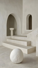 Minimalist White Architecture Interior Illustration