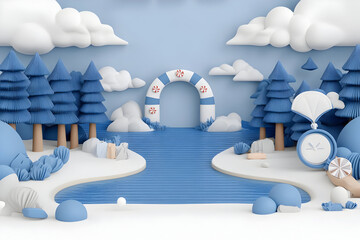 Winter Wonderland 3D Background