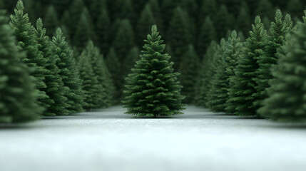 Evergreen Forest 3D Render