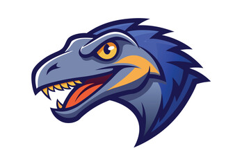 Vector Raptor Head Mascot Style Art for Team Logo Sticker