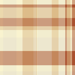 Apparel background texture plaid, flooring seamless fabric check. New vector tartan pattern textile in light and orange colors.