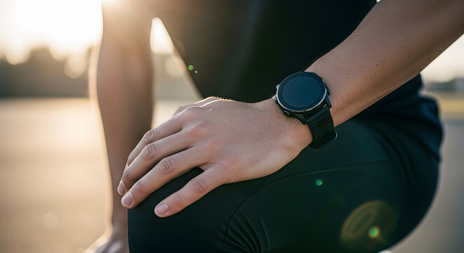 Woman adjusting smartwatch during outdoor workout
- Powered by Adobe