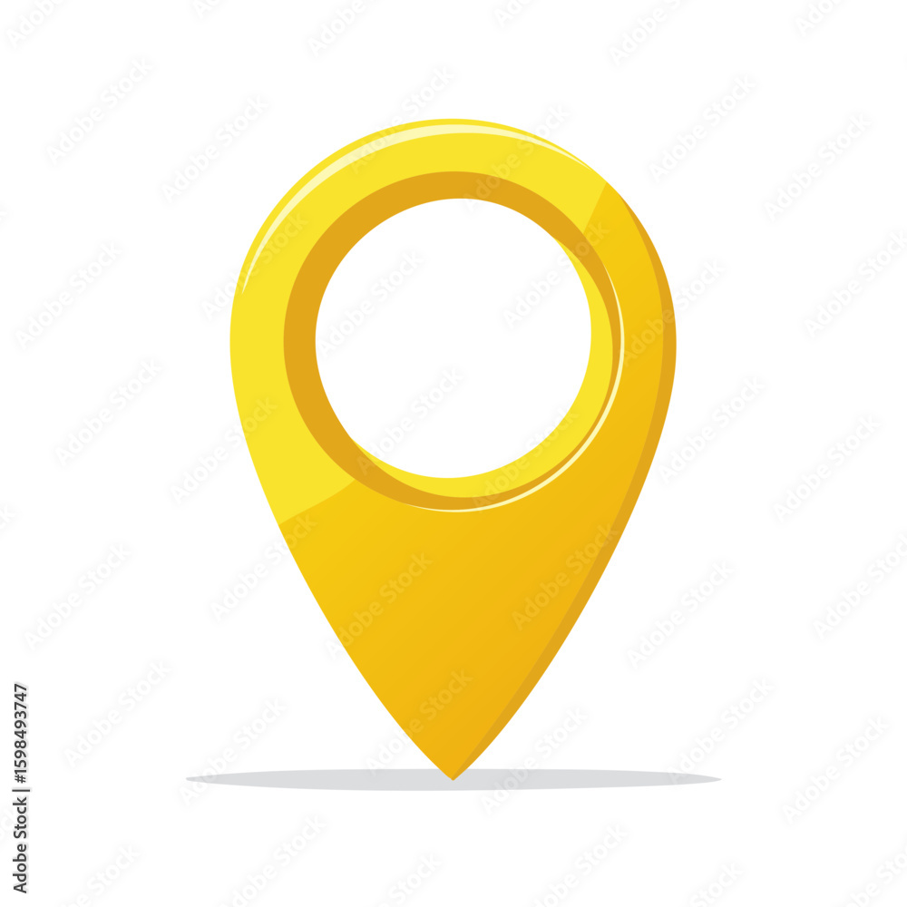 Poster vibrant yellow map pointer illustrating navigation and geolocation concepts