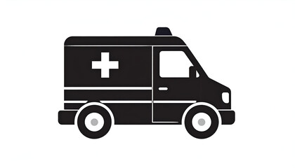 Black Ambulance Icon.