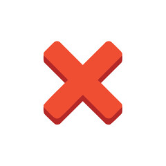Obraz premium Isometric Red Cross Symbol Graphic Element Rejection Icon Negative Confirmation