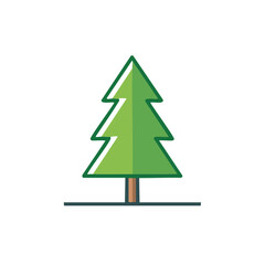 Obraz premium Isolated Green Coniferous Tree Graphic Flat Illustration Fir Pine Wood Nature