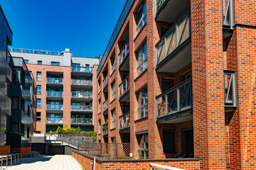 New houses construction in Gdansk, Poland. Residential house development