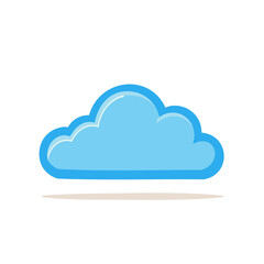 Fototapeta premium Stylized Blue Cloud Icon with Drop Shadow for Weather, Computing, and Design