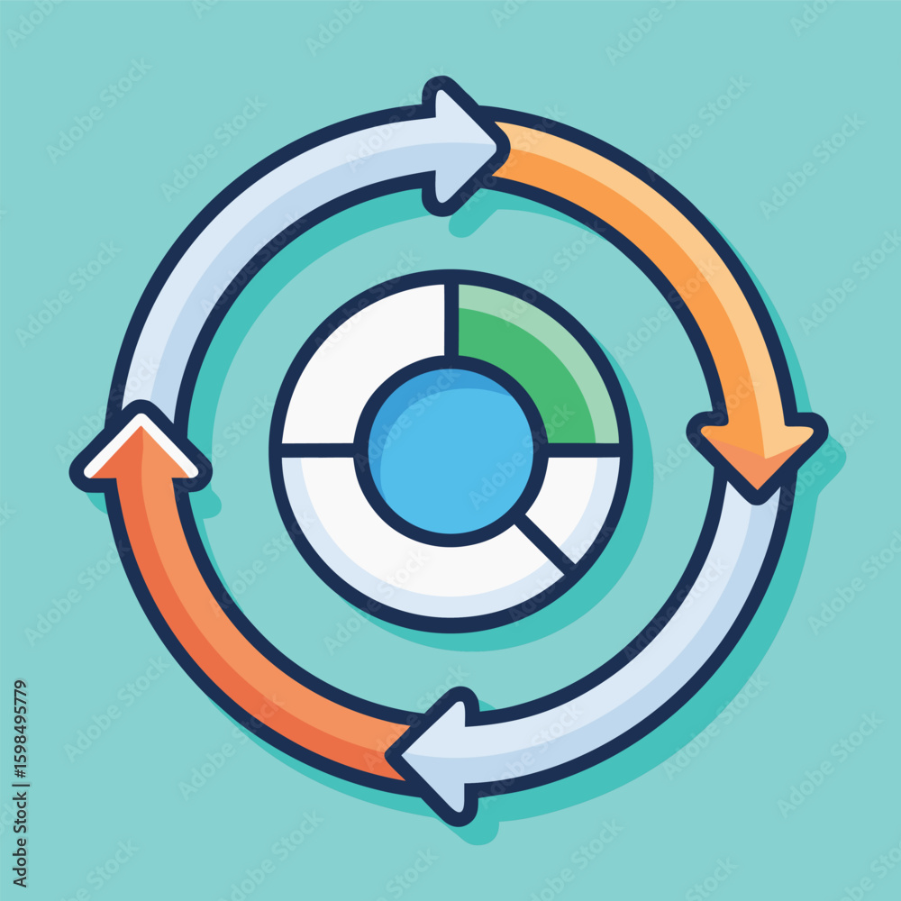 Poster loading spinner icon with circular arrows rotating design suitable for website load indicators and p