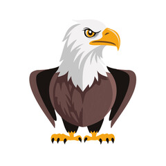 Obraz premium Stylized Bald Eagle with Fierce Expression and Sharp Talons in Bold Colors