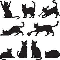 Cat vintage silhouette vector icon illustration