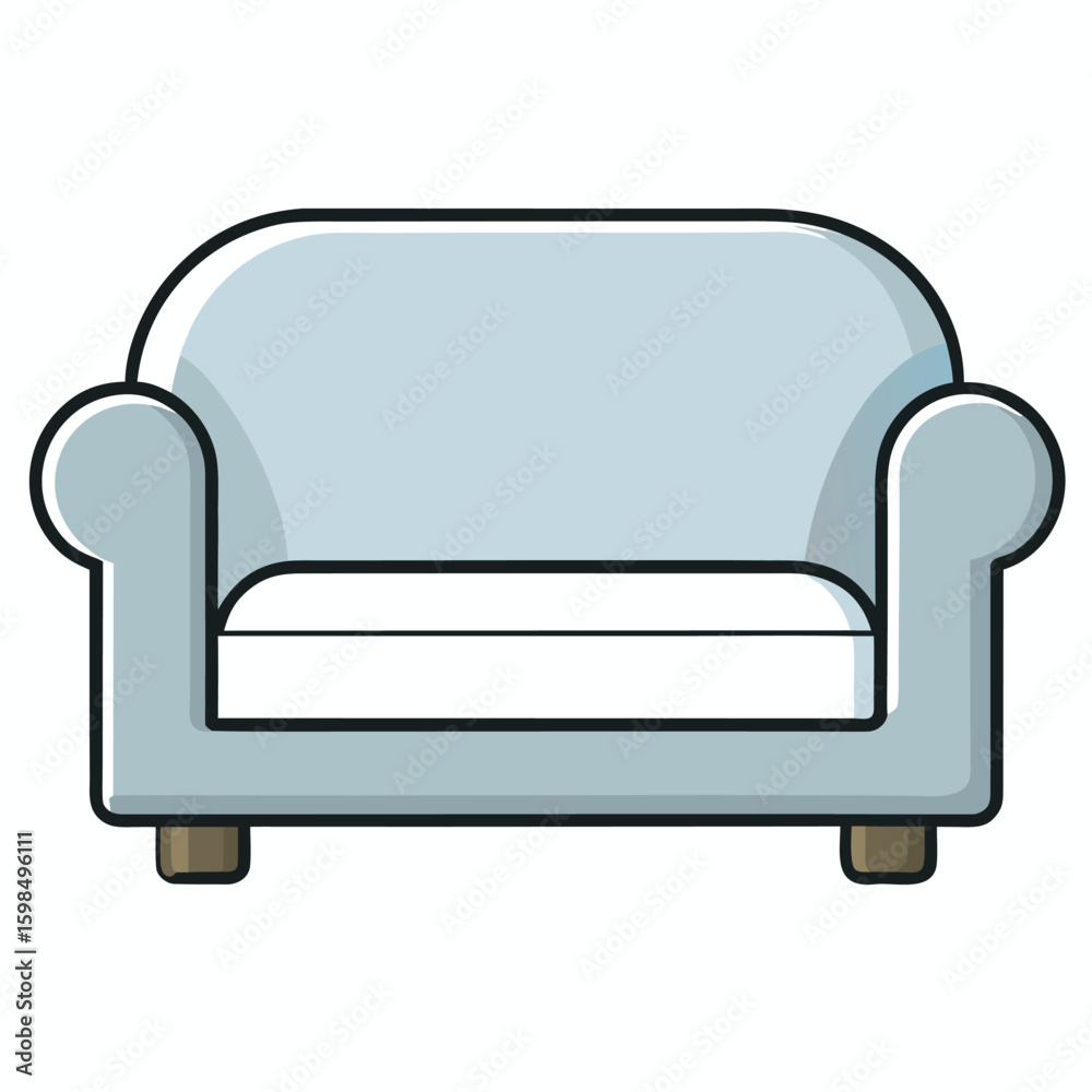 Poster minimalist flat design sofa couch icon in soft colors for website or app interface single high resol