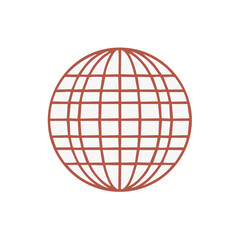 Stylized World Globe Grid in Earth Tone for Global Connection