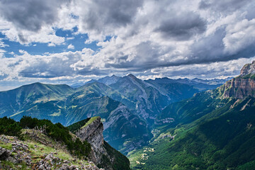 Views from the viewpoints of Ordesa, Aragon, Spain.