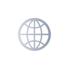 Isolated gradient globe illustration depicting global network and worldwide connections