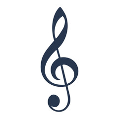 Elegant Dark Blue Treble Clef Musical Symbol Music Note Decoration