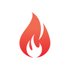 Vibrant Red and Orange Flame Graphic Element - Represents Heat, Energy, and Passion