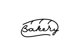 Bakery logo template design icon sign isolated on white background. Sourdough bread. Vector illustration