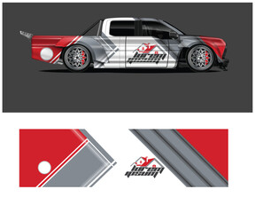 Modern Truck Wrap Design with Abstract Graphics and Real Estate Logo