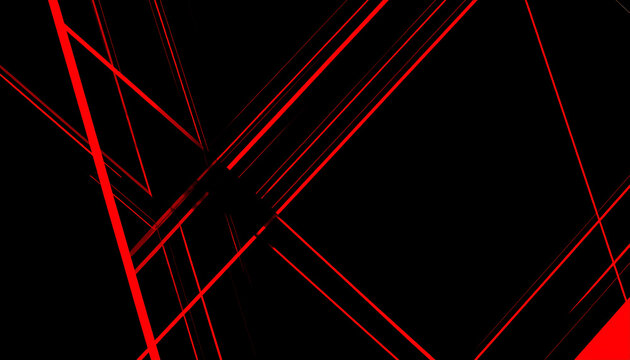 Abstract Red Lines Black Background.