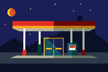 gas station at night.svg
