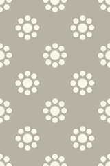 Cream floral dot pattern on taupe background dots