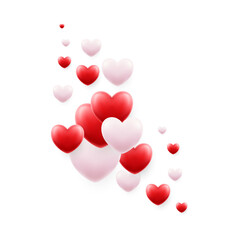 3d love red , white and pink heart	